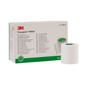 3M, Medical Tape Transpore White 2 Inch X 10 Yard Plastic NonSterile, Box Of 6