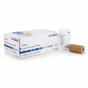 McKesson, Cohesive Bandage 4 Inch X 5 Yard Self-Adherent Closure Tan 16-53444, Count of 18