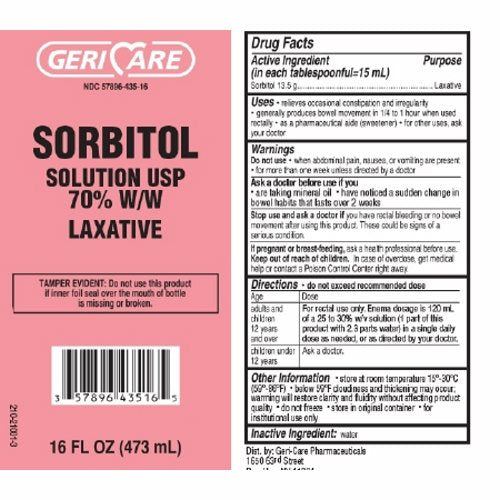 Gericare, Sorbitol Liquid Laxative Solution Usp 70% W/W, 16 Oz