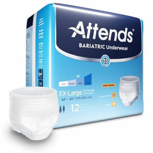 Attends, Unisex Adult Absorbent Underwear Pull On with Tear Away AU50, Case Of 4