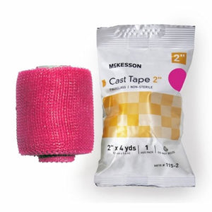 McKesson, Cast Tape 2 Inch X 12 Foot Fiberglass Pink 115-2X, Box Of 10