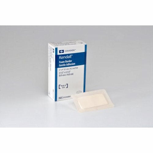 Cardinal, Foam Dressing 3-1/2 X 5-1/2 Inch With Border Film Backing Silicone 55546BG, Count of 1