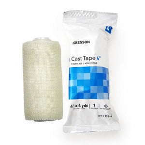 McKesson, Cast Tape 4 Inch X 12 Foot Fiberglass White 115-4, Box Of 10
