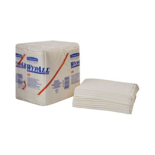 Kimberly Clark, Task Wipe WypAll L40 Light Duty White NonSterile Double Re-Creped, Pack Of 56