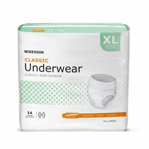 McKesson, Unisex Adult Absorbent Underwear Classic Pull On with Tear Away Seams X-Large Disposable Light Absorbency, Count of 1