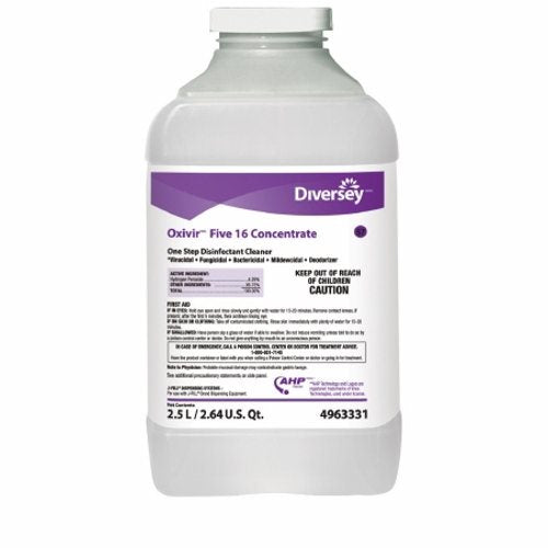 Diversey, Oxivir Five 16 Concentrate Based J-Fill Liquid Surface Disinfectant Cleaner, 2.5 Liters