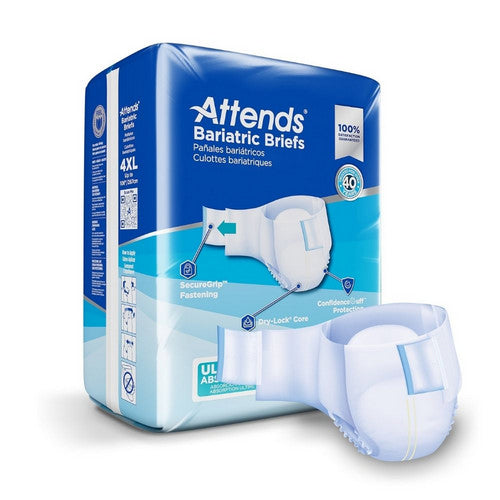 Attends, Unisex Adult Incontinence Brief 4X-Large Disposable DD60, Count of 8