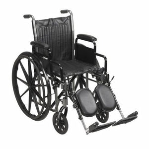 McKesson, Wheelchair Dual Axle Desk Length Arm Swing-Away Elevating Legrest Black 16 Inch Seat Width Adult, Count of 1