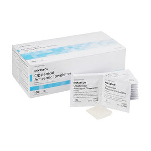 McKesson, Obstetrical Wipe McKesson Individual Packet BZK (Benzalkonium Chloride) Clean Scent 100 Count, Case Of 10
