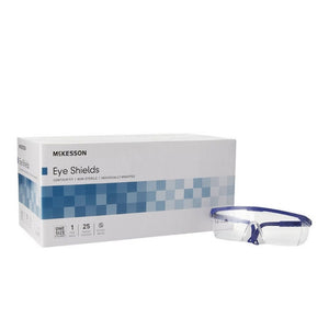 McKesson, Protective Glasses McKesson Brand Clear Tint Blue / Clear Frame Over Ear One Size Fits Most, Box Of 25