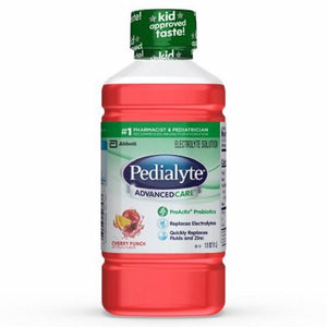 Abbott Nutrition, Pediatric Oral Electrolyte Solution Pedialyte  AdvancedCare Cherry Punch Flavor 1 Liter Bottle Ready, Case Of 8