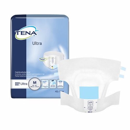 Tena, Unisex Adult Incontinence Brief Ultra Medium Gray Disposable Heavy Absorbency, Case Of 8