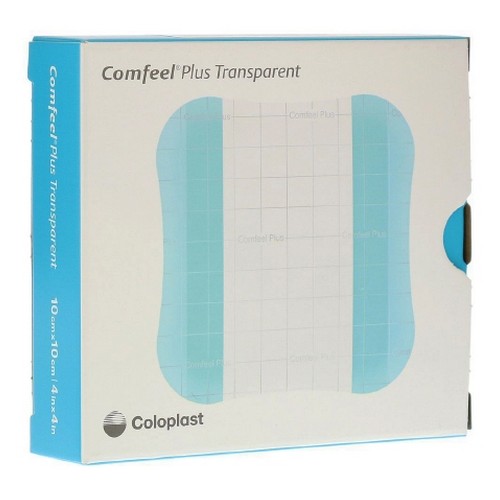 Coloplast, Hydrocolloid Dressing Comfeel  Plus Transparent 4 X 4 Inch Square Sterile, Box Of 10