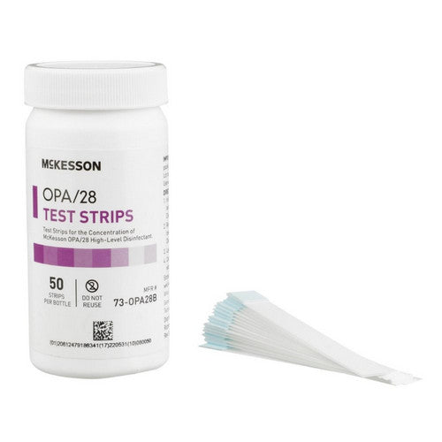 McKesson, OPA Concentration Indicator McKesson OPA/28 Pad 50 Test Strips Bottle Single Use, Count of 1