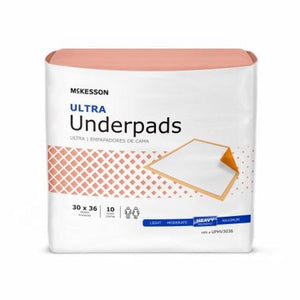 McKesson, Disposable Underpad 30 X 36 Inch Fluff / Polymer Heavy Absorbency UPHV3036, Count of 10