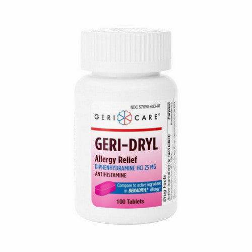 Gericare, Allergy Relief Geri-Dryl Strength, 25 Mg, 100 Tablets