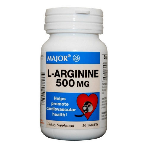 Major Pharmaceuticals, L-Arginine Dietary Supplement, 500 Mg, 50 Tabs
