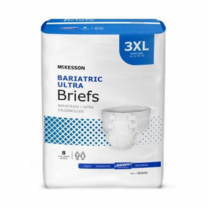 McKesson, Unisex Adult Incontinence Brief Ultra Bariatric 3X-Large Disposable Heavy Absorbency, Count of 4