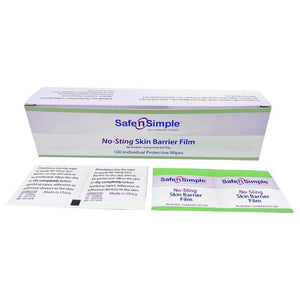 Safe N Simple, No-Sting Skin Barrier Film Wipes, Box Of 100