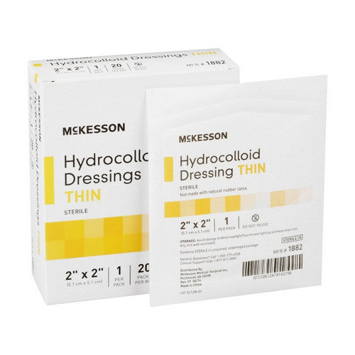 McKesson, Hydrocolloid Dressing 2 X 2 Inch Sterile, Count of 1