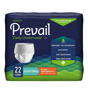 First Quality, Unisex Youth Absorbent Underwear Daily Underwear Pull On with Tear Away Seams Small Disposable Moderate Absorbency, Case Of 4