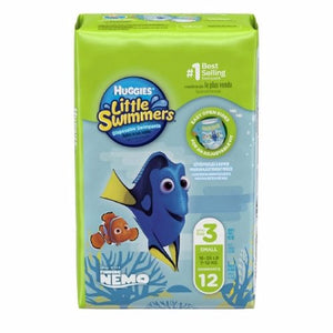Kimberly Clark, Unisex Baby Swim Diaper Huggies  Little Swimmers  Pull On with Refastenable Tabs Small Disposable He, Count of 96