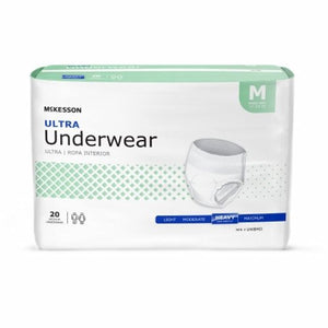 McKesson, Unisex Adult Absorbent Underwear Ultra Pull On with Tear Away Seams Medium Disposable Heavy Absorbency, Count of 4
