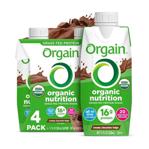 Orgain, Organic Nutritional Shake Creamy Chocolate Fudge Flavor Liquid Oral Supplement, Pack Of 4