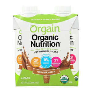 Orgain, Oral Supplement Orgain  Organic Nutritional Shake Iced CafÃ© Mocha Flavor 14 oz. Container Carton Rea, 11 Oz