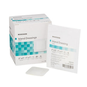 McKesson, Adhesive Dressing McKesson 2 X 2 Inch Polypropylene / Rayon Square White Sterile, Case Of 4