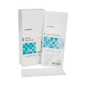 McKesson, Adhesive Dressing McKesson 4 X 10 Inch Polypropylene / Rayon Rectangle White Sterile, Count of 1