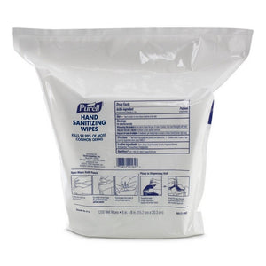 Purell, Sanitizing Skin Wipe Purell  Refill Pouch BZK (Benzalkonium Chloride) Alcohol Scent 1,200 Count, Count of 2