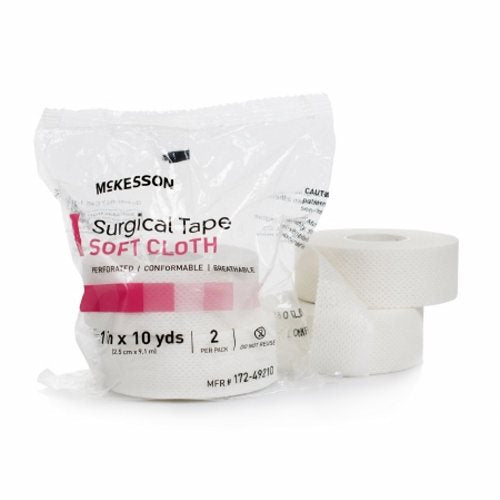 McKesson, Medical Tape McKesson Cloth 1 Inch X 10 Yard White NonSterile, Pack Of 2