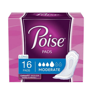 Poise, Bladder Control Pad Poise  12.4 Inch Length Moderate Absorbency Polymer Core Regular Adult Female Di, Case Of 6