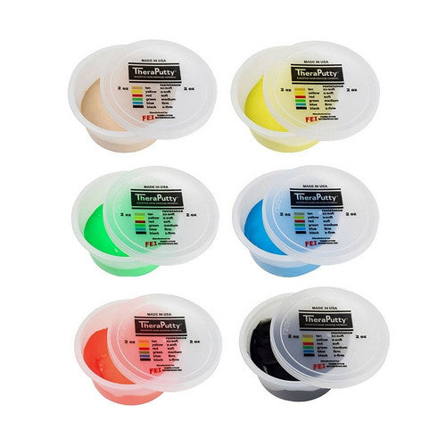 Fabrication Enterprises, Therapy Putty Set CanDo  TheraPutty  2X-Soft / X-Soft / Soft / Medium / Firm / X-Firm 6 X 2 oz., Count of 1