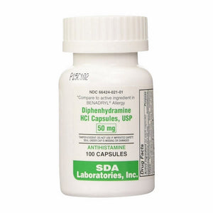 SDA Labs, Diphenhydramine HCL, 50 Mg, 100 Caps