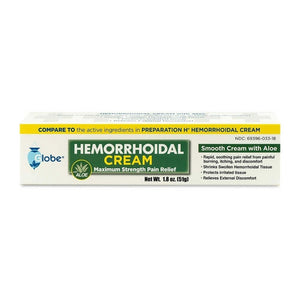 Globe, Hemorrhoid Cream With Aloe, 1.8 Oz