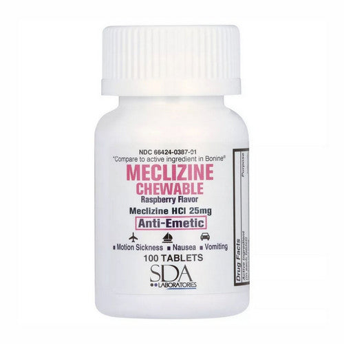 SDA Labs, Meclizine HCL, 25 mg, 100 Chewable Tabs