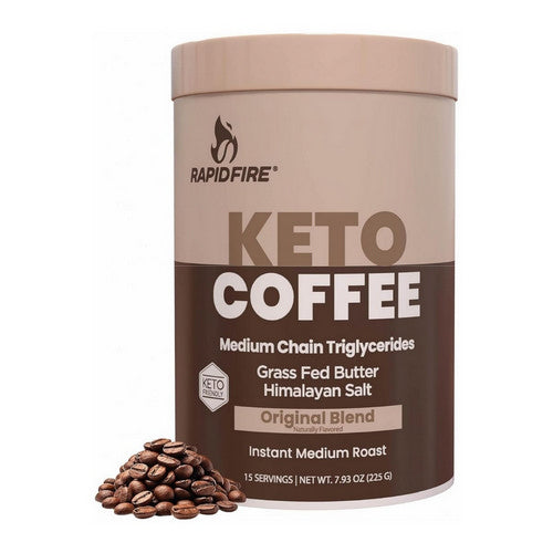 Rapid Fire, Keto Coffee Original Blend Instant Medium Roast, 7.93 Oz