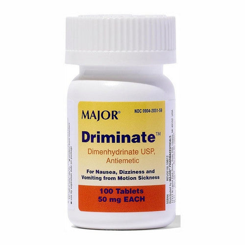 Major Pharmaceuticals, Driminate Motion Sickness, 50 MG, 100 Tabs