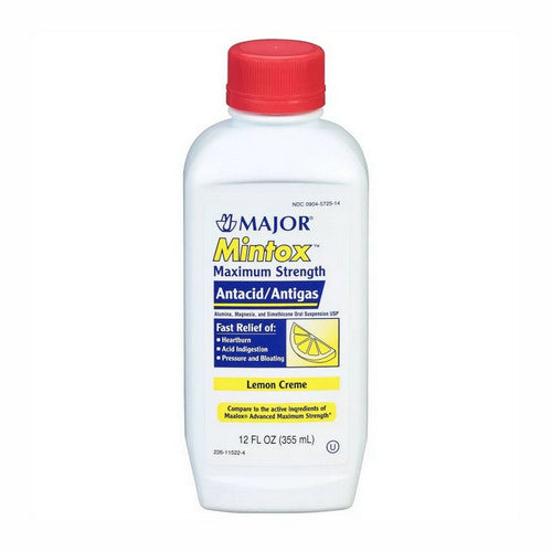 Major Pharmaceuticals, Mintox Maximum Strength Antacid Lemon Creme, 12 Oz