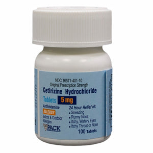 Zyrtec, Cetirizine Hydrochloride Tablets USP, 5 Mg, 100 Count