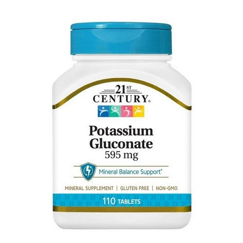 21st Century, Potassium Gluconate, 595 Mg, 110 Tabs