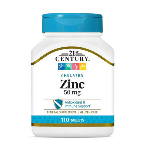 21st Century, Chelated Zinc, 50 Mg, 110 Tabs