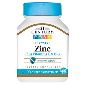 21st Century, Zinc Chewable with C & B6 Cherry Chew, 90 Tabs