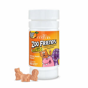 21st Century, Zoo Friends With Extra C Orange, 60 Chewable Tabs
