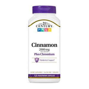 21st Century, Cinnamon Plus Chromium, 2000 mg, 120 Veg Caps