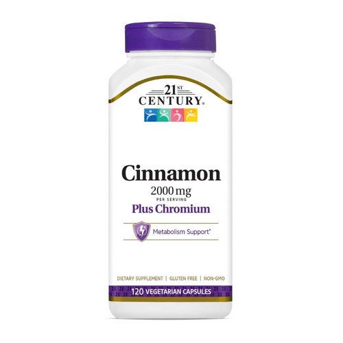 21st Century, Cinnamon Plus Chromium, 2000 mg, 120 Veg Caps