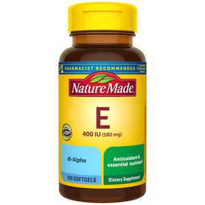 Nature Made, Vitamin E DL-Alpha, 180 Mg, 100 Softgels