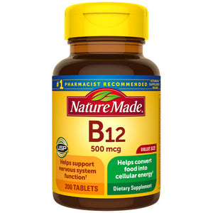 Nature Made, Vitamin B-12, 500 mcg, 200 Tabs